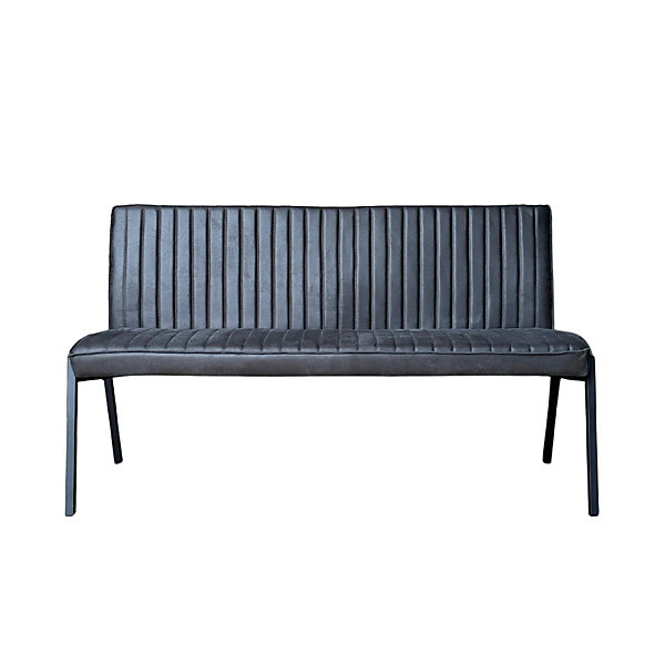 Banc de table à manger gris foncé à bandes 155 cm CORTINA