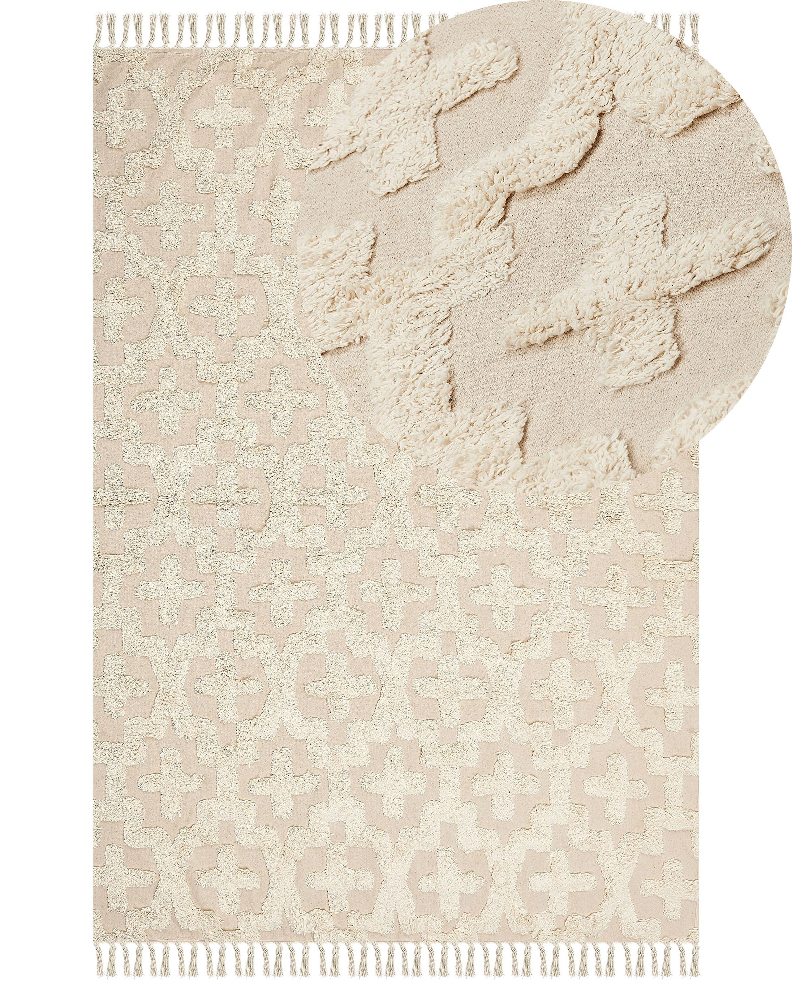Dywan bawełniany minimalistyczny 160x230 cm beżowy