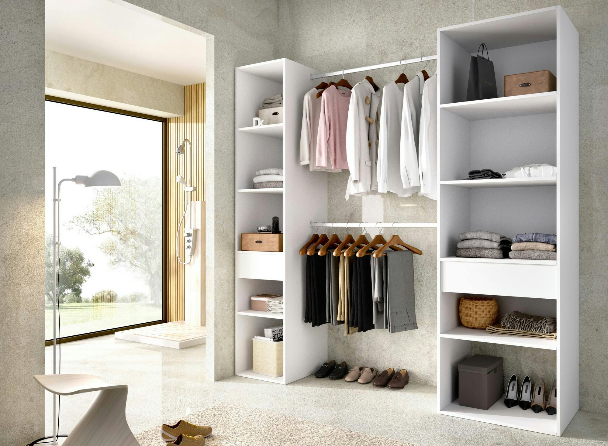 EVEREST - Garde-robe effet bois blanc