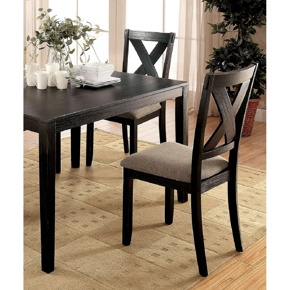 Simple Modern 5pc Dining Set Brushed Dining Table Chairs Cushion Seat Chairs