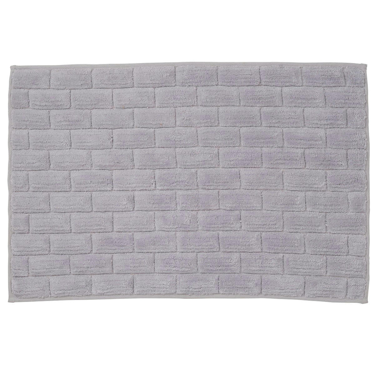 BRICK - Tapis de bain coton uni gris 50x80cm