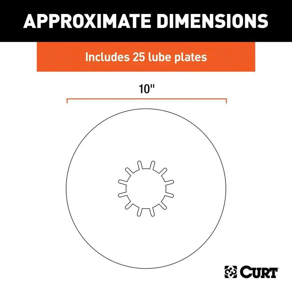 CURT 10-in 5th Wheel Lube Plates, 25-pk