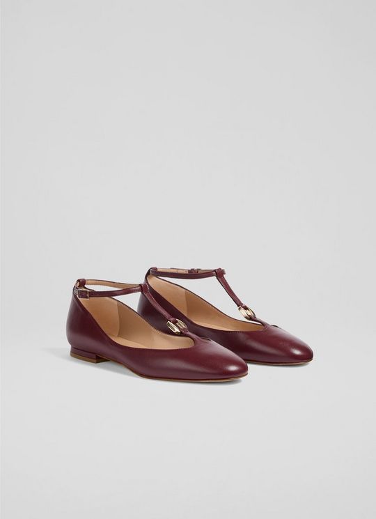 Minna BurgundyLeather Maryjane Flats