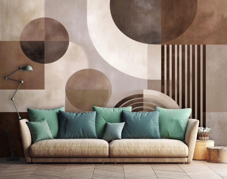 Fototapeta Art Deco Brązowy Na Flizelinie Do Sypialni Salonu 250x175
