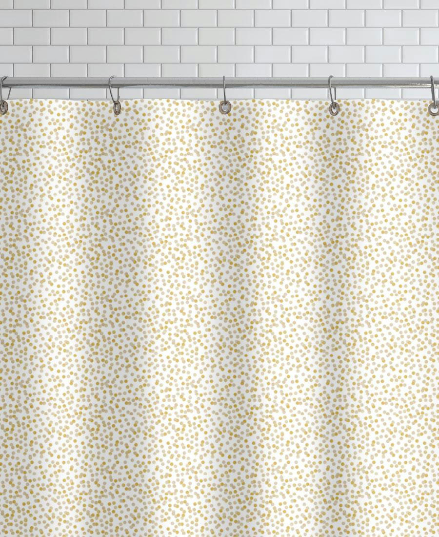 GOLD CONFETTI - Rideau de douche en polyester en jaune 150x200