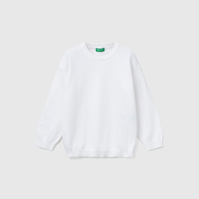 Sweater in pure cotton with logo