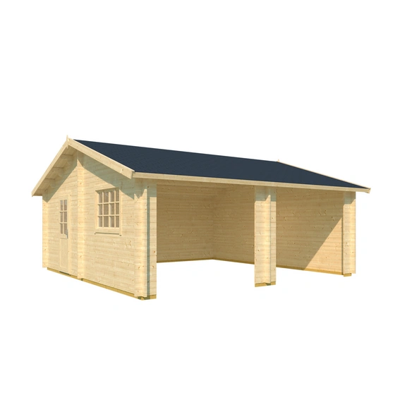 Blockgarage »Falkland«, BxT: 628,6 x 635 cm (Außenmaß), Holz