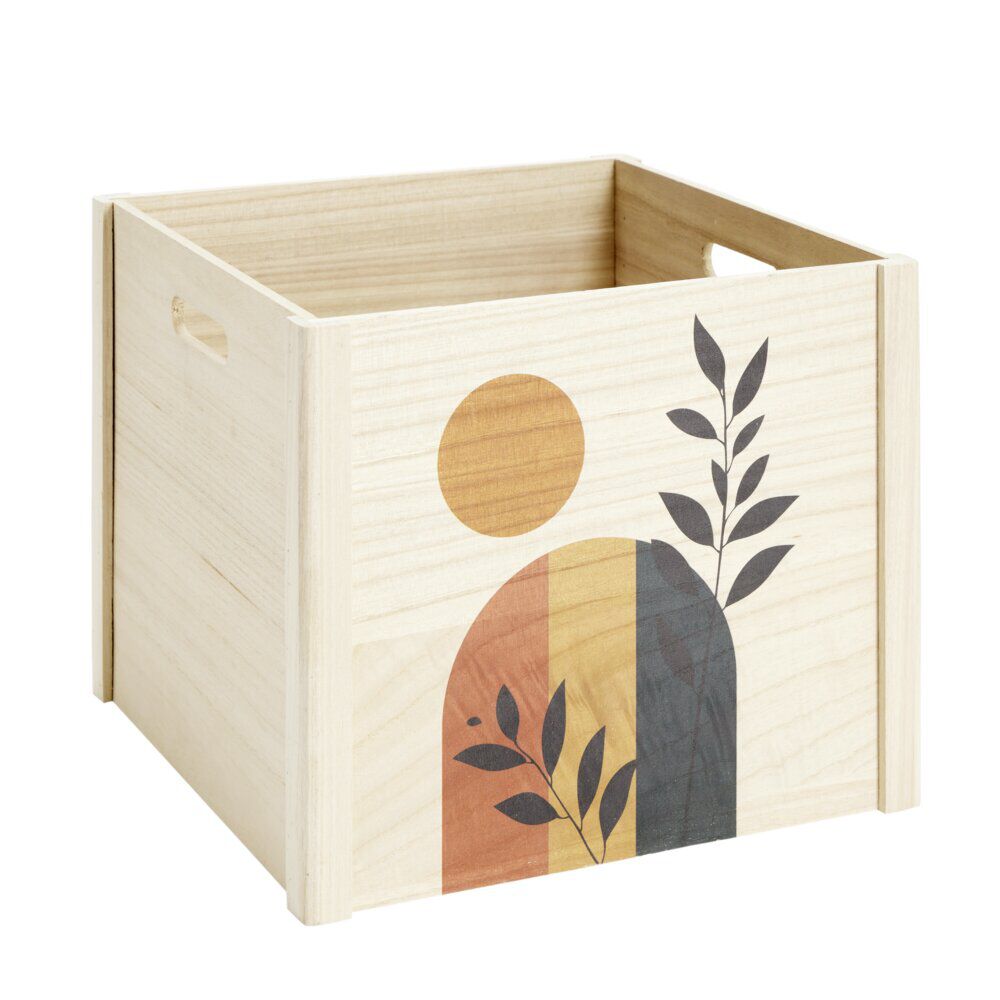 BoÎte de rangement ouverte en bois 34x28xH34cm (2 modèles)