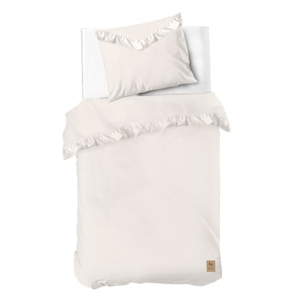 Dindi Home - Dekbedovertrek White Ruffle - 140x220 cm - Off White