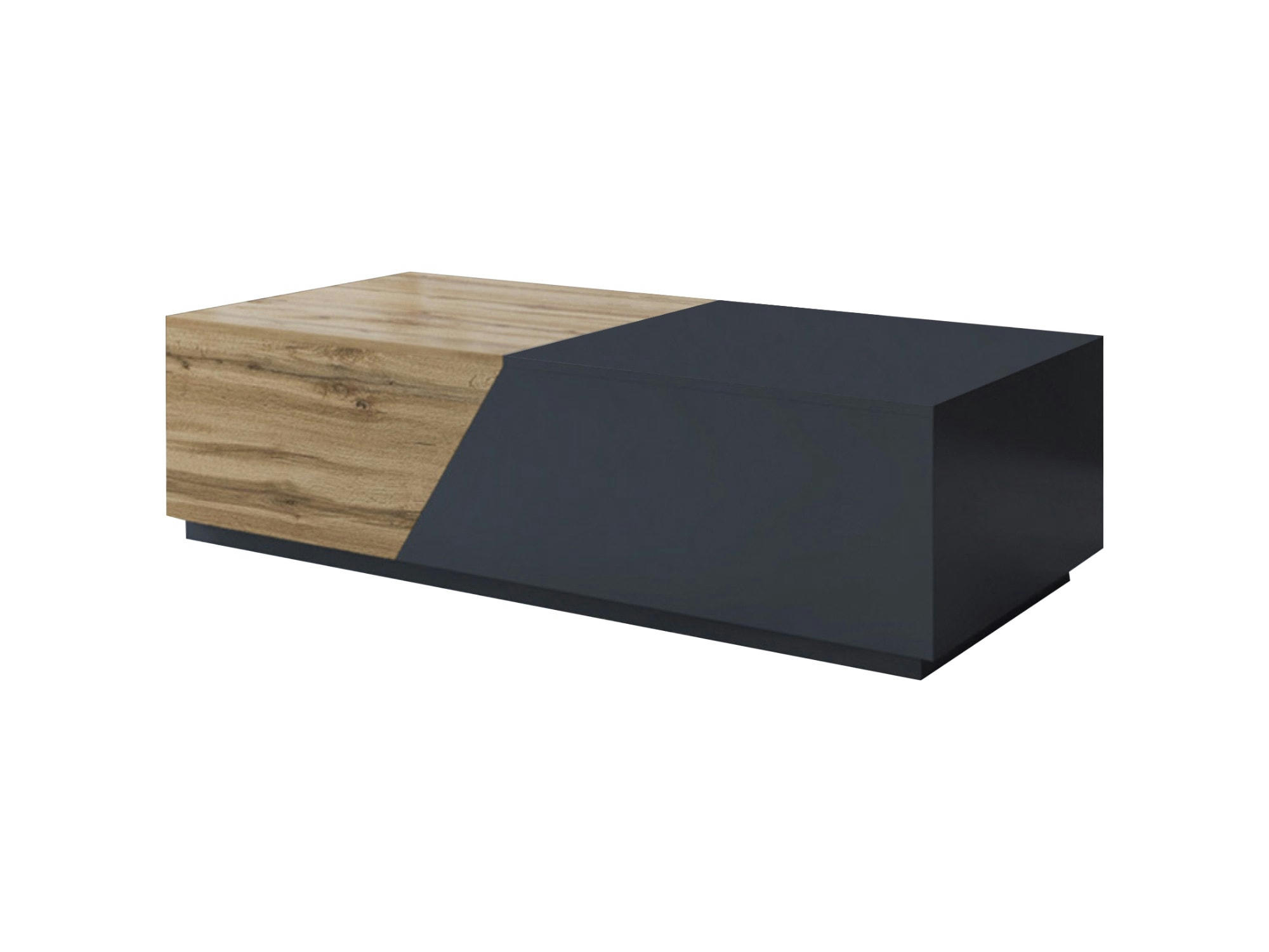 PITT - Table basse style industriel 124 cm bois / gris