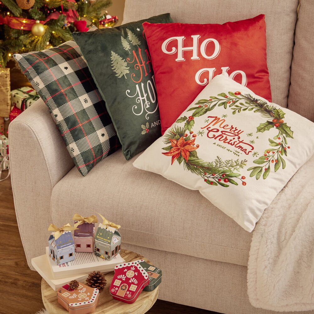Coussin carré motif No&euml;l 40x40cm (6 modèles)