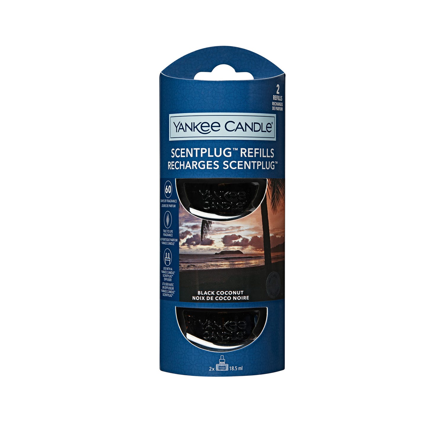 Set 2 ricariche per diffusore elettrico Black Coconut Yankee Candle