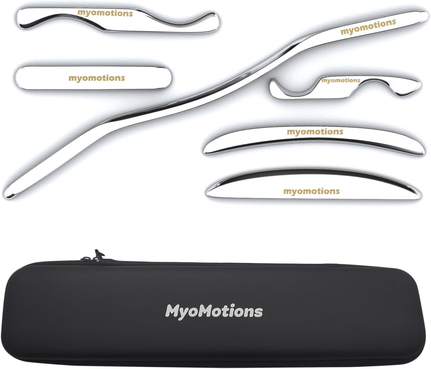 6-Piece Stainless Steel Iastm Set - Muscle Scraper Massage Tool for Deep Tissue by myofascial Release Tool Comes with a Storage Bag