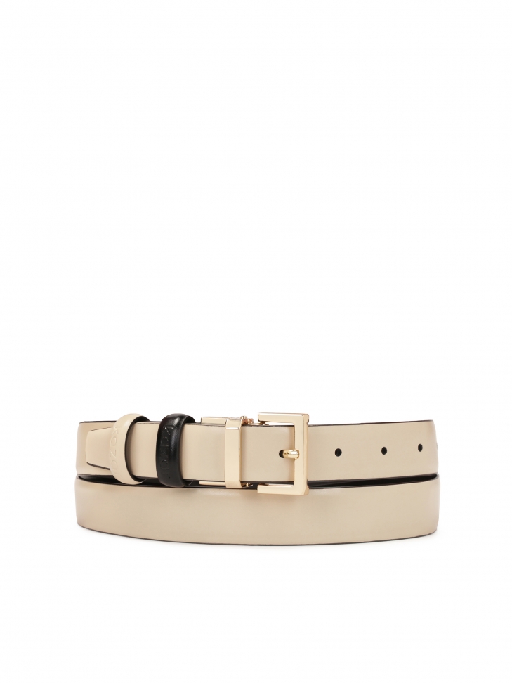 Women's leather double-sided belt