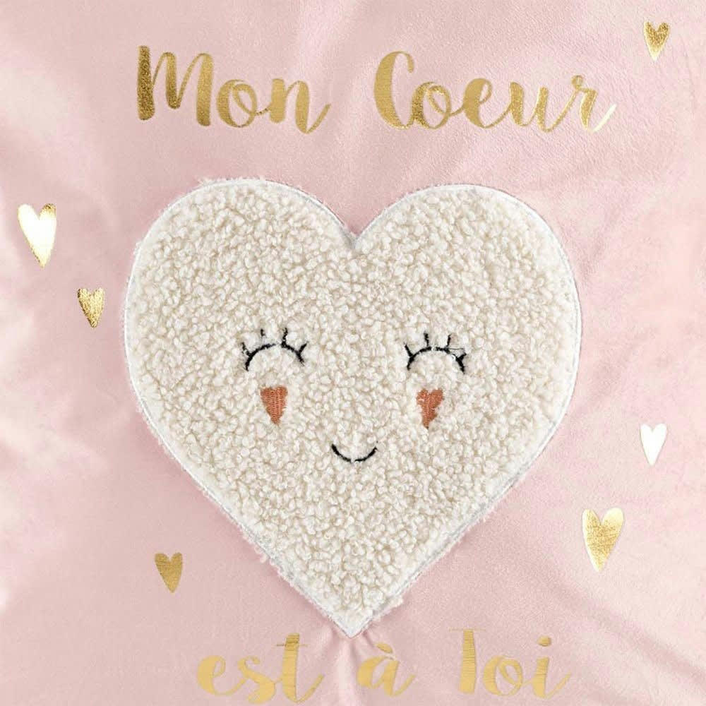 LILYLOVE - Coussin effet velours métallisé sherpa 40x40cm