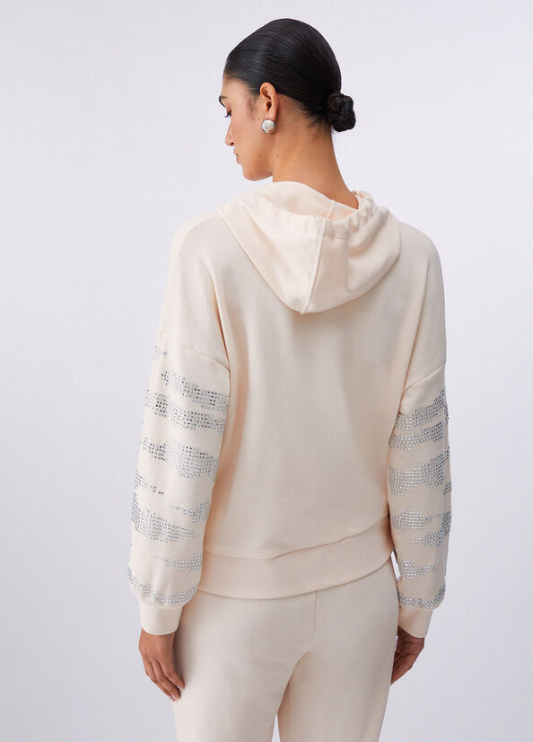 Felpa con cappuccio e applicazioni