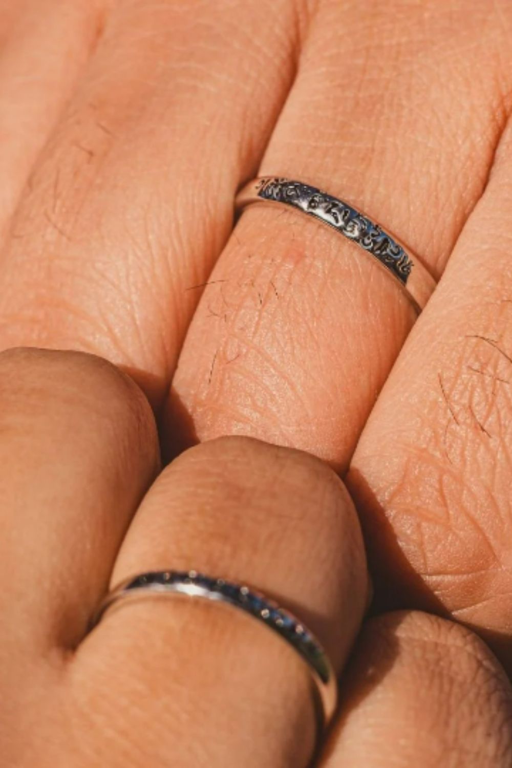 The Colourful Aura Tibetan Buddhism Prayer Matching Couple Promise Ring Set