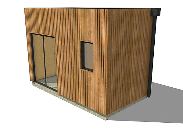 Bureau de jardin 4 saisons en bois 4,4 x 2,4 x 3,2 m / isolation RE2020 / menuiseries alu k-line