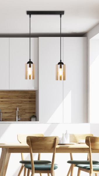 Lampa wisząca czarno-bursztynowy BISTRO 2xE27x40W Candellux