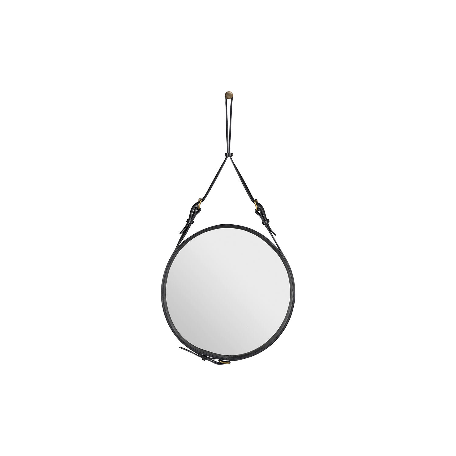 Adnet Circular Wall Mirror, black