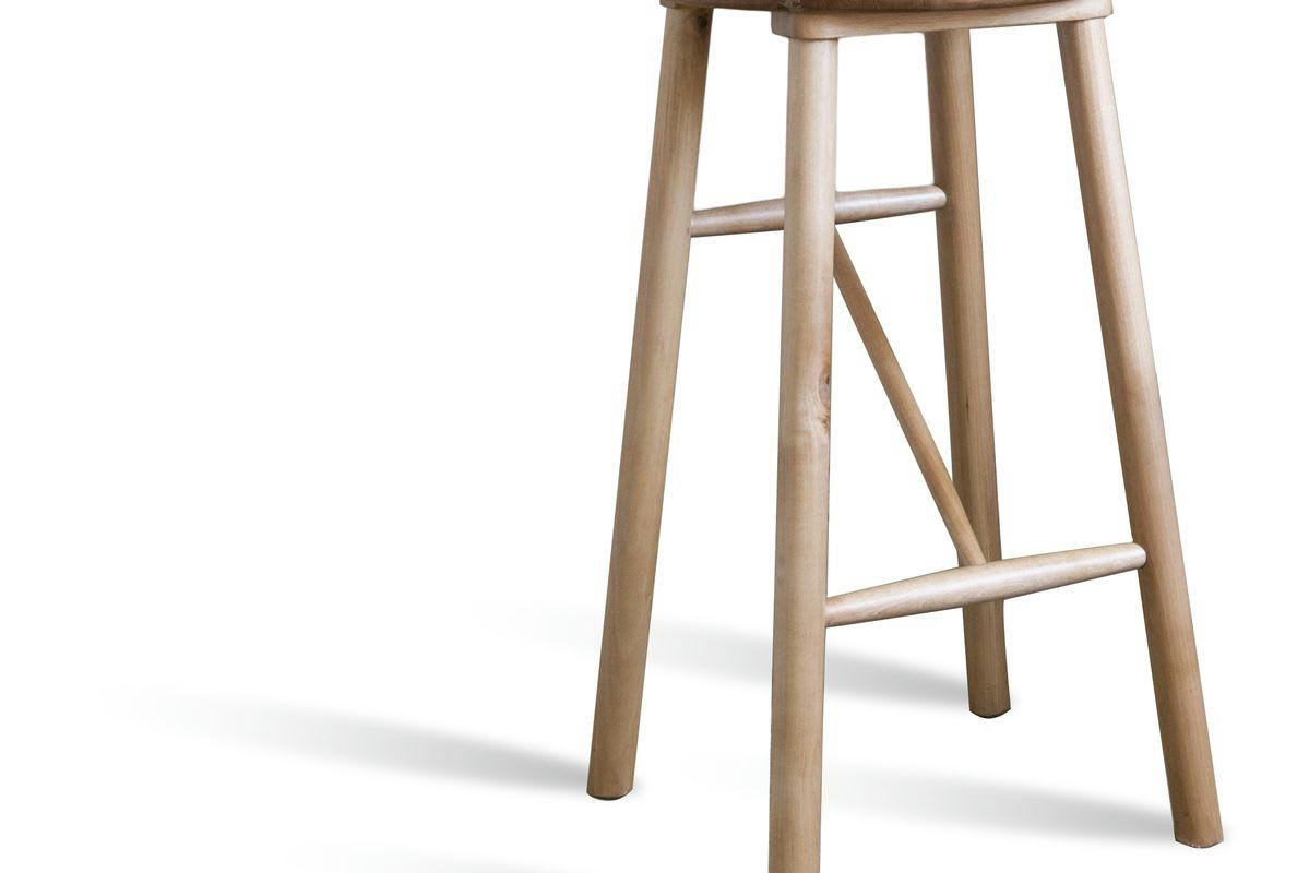 NIELS - Tabouret haut en bois marron