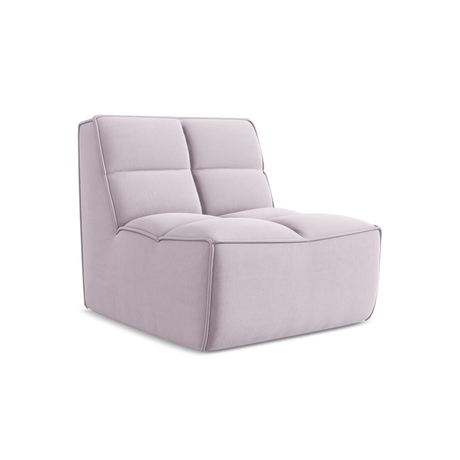 LaMiaSofa Bankmodule midden Belluno - velours - lavendel - 80x93x75