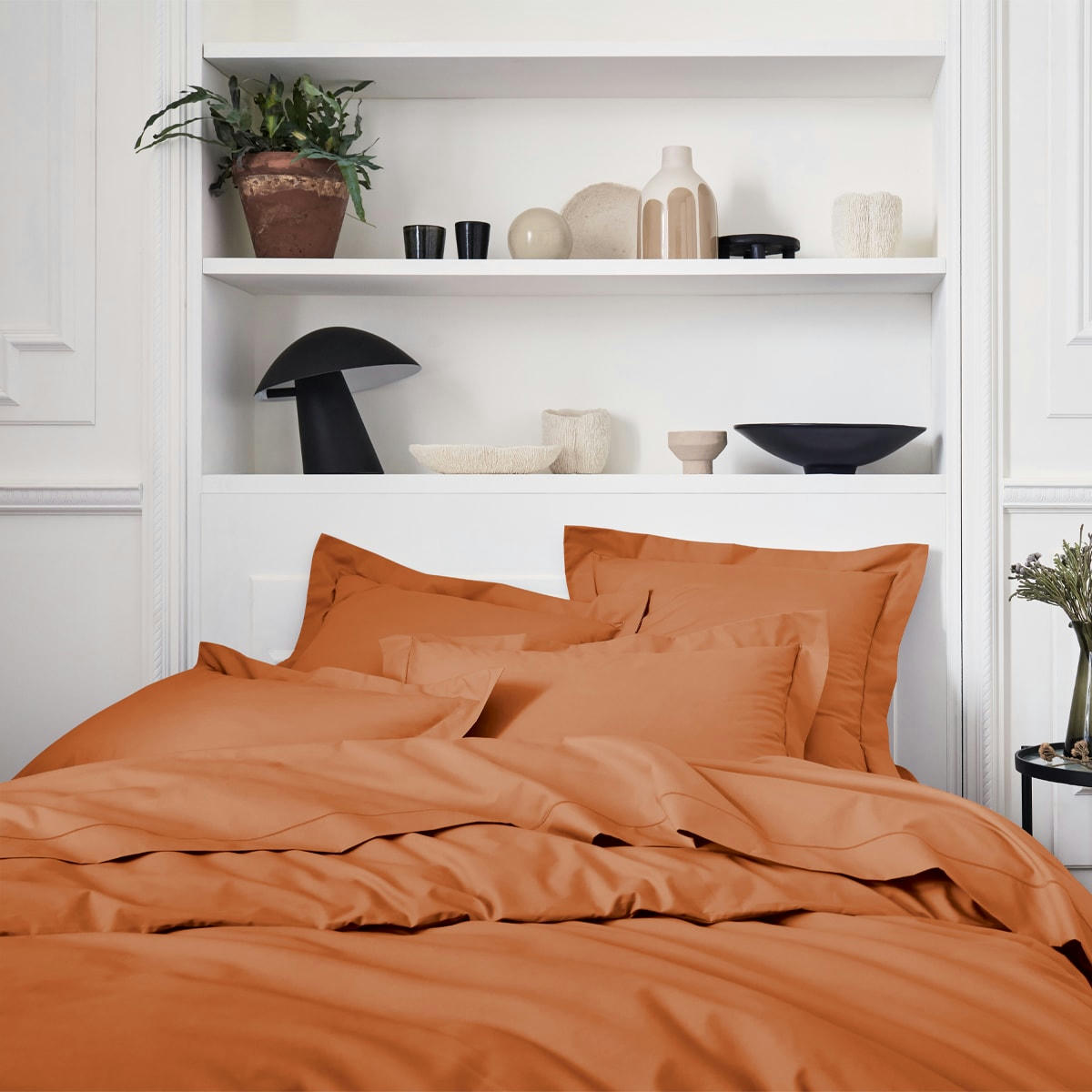 PREMIÈRE - Housse de couette en percale de coton orange 240x220