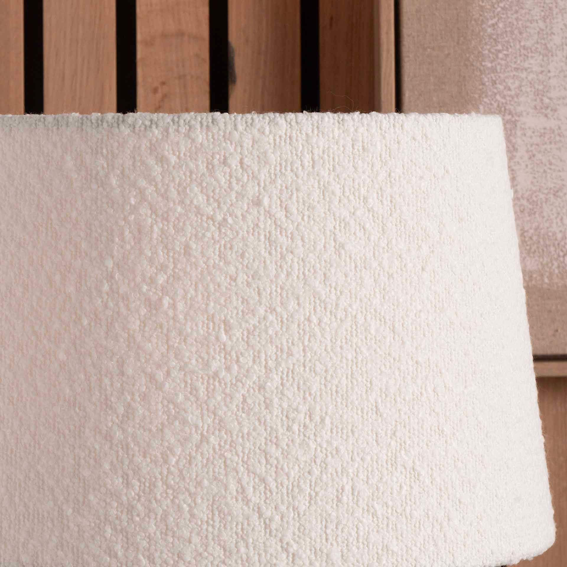 Ruma White Boucle Tapered Cylinder Shade for Table Lamps