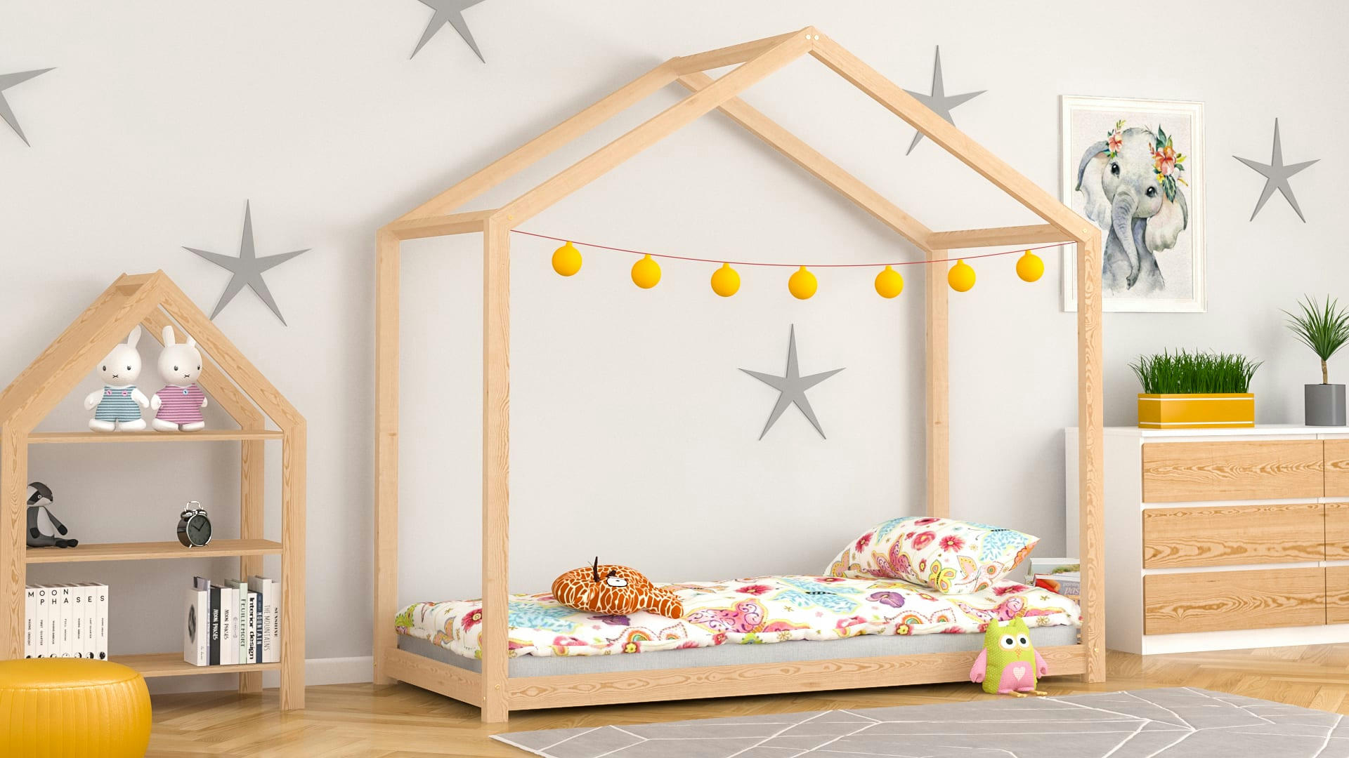 - Lit simple en pin massif 190x90 naturel