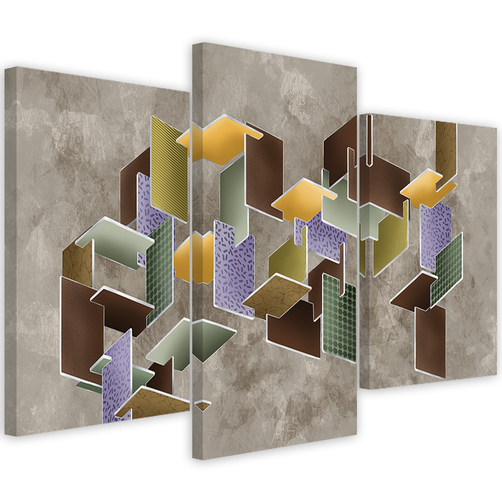 Feeby Obraz tryptyk na płótnie Puzzle 3D