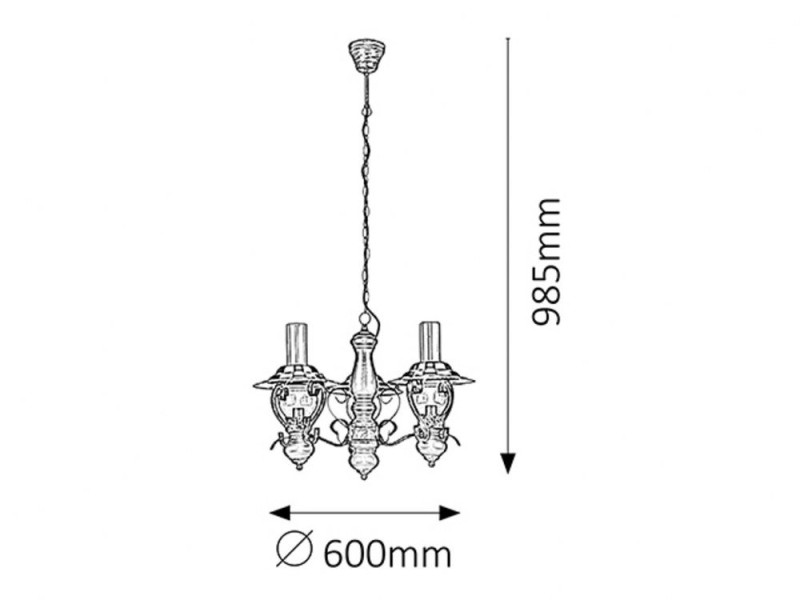 Lampa wisząca czarno-przezroczysta Enna 3xE14x15W Rabalux