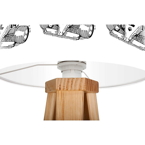 Lampe de chevet kids foto-328 30 x 30 x 45 cm Bois clair, blanc