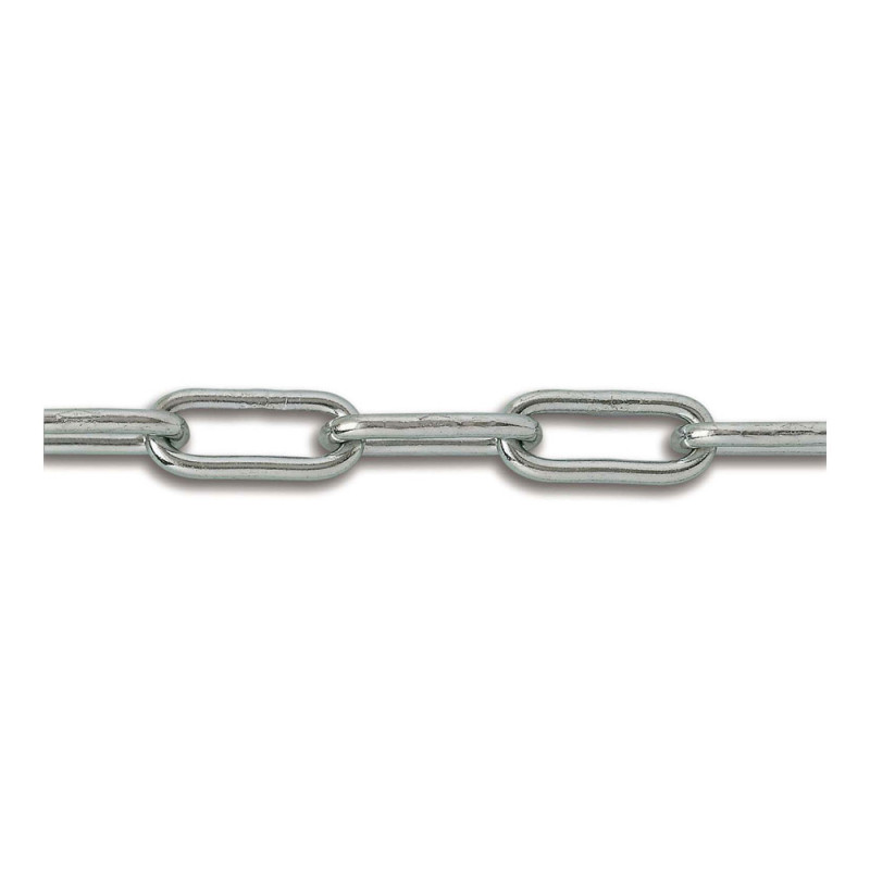 Chaine soudée avec maille longue en acier zingué Ø 3 mm au mètre CHAPUIS