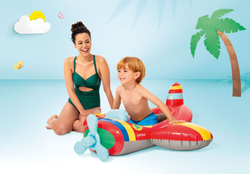 Dmuchany pontonik dla dzieci INTEX 59380 SAMOLOT