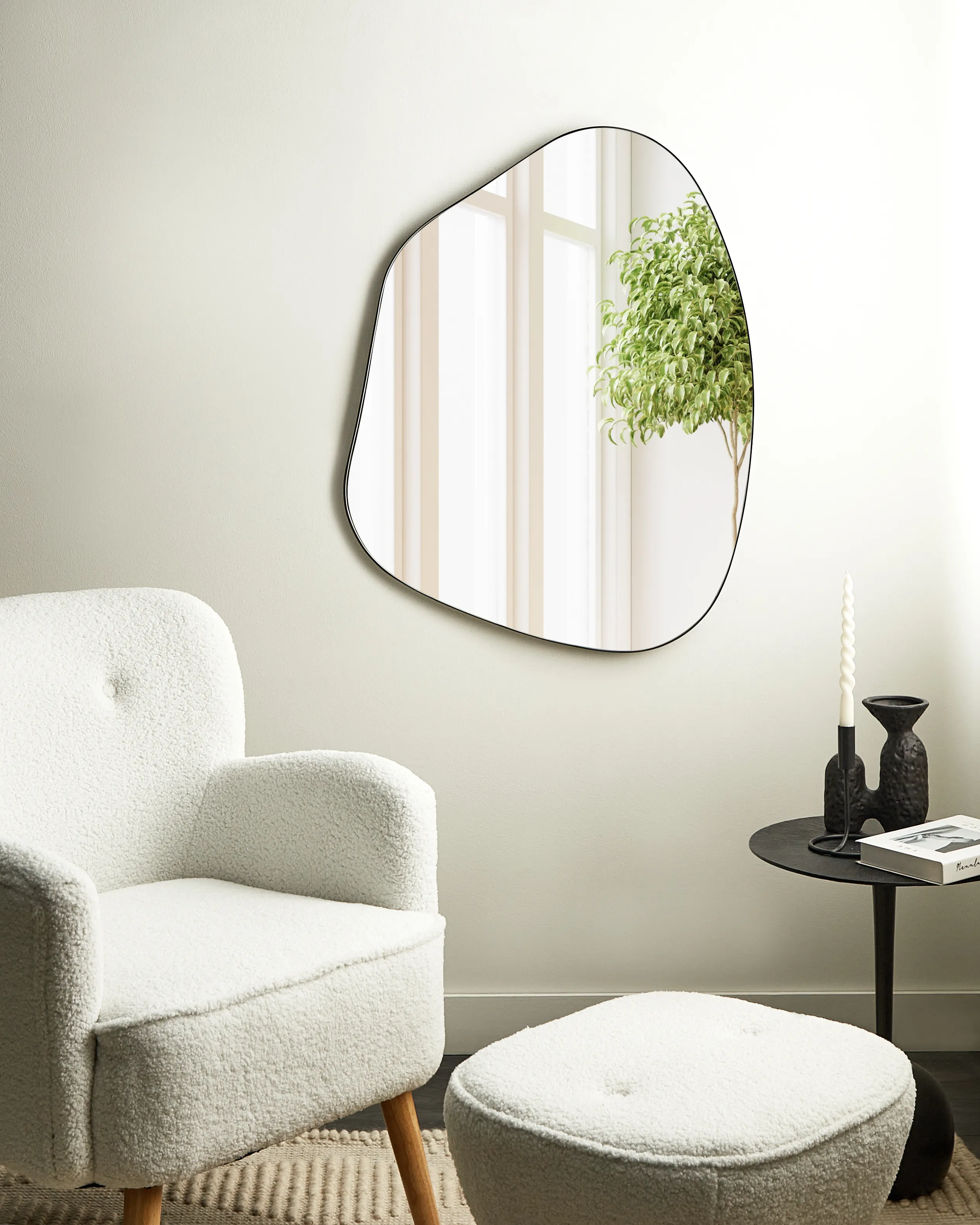 Wall Mirror PUTEAUX 70 cm 92 cm Metal Black