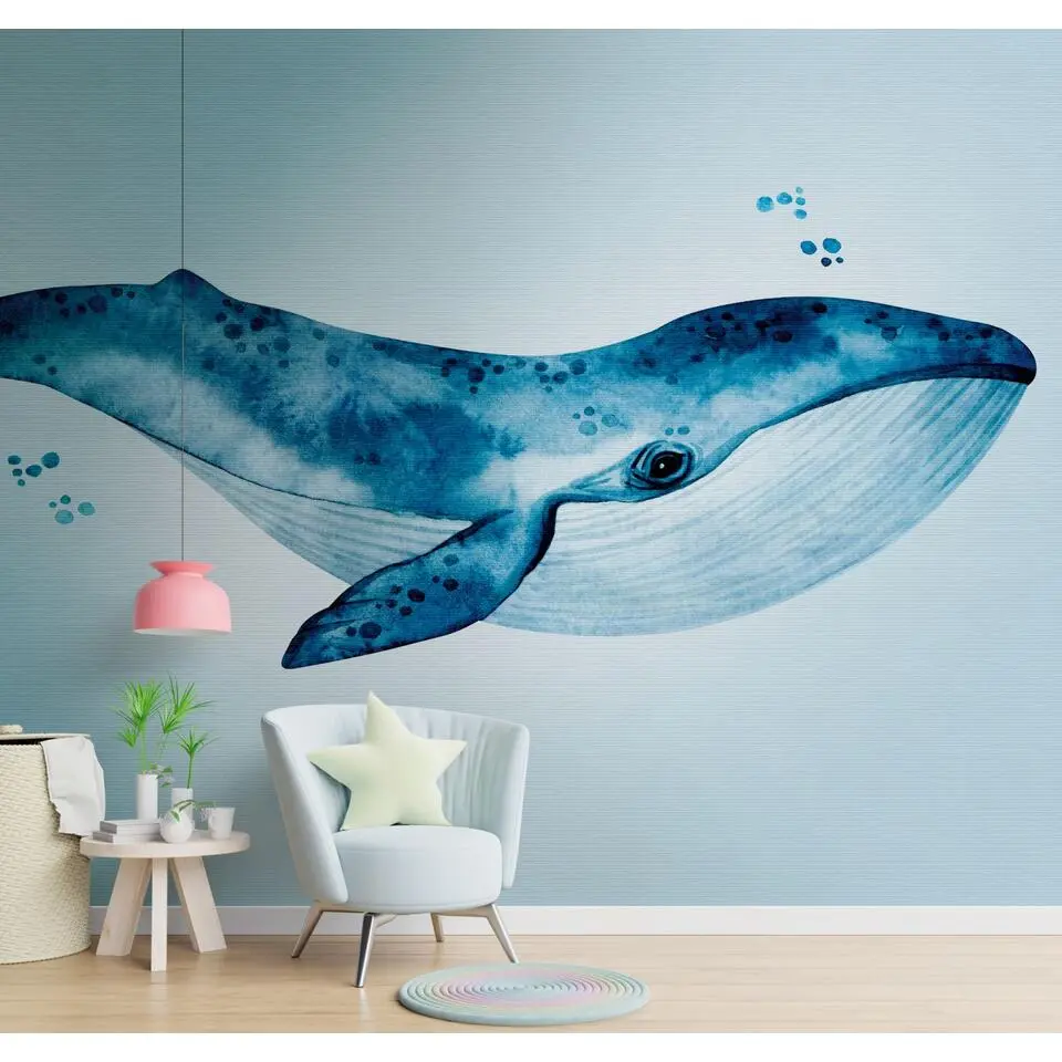 One Wall one Role fotobehang walvis blauw - 371 x 280 cm