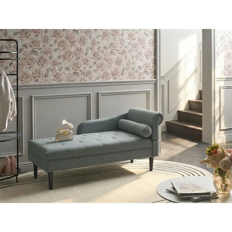 YVOIRE - Chaise longue - Groen - Rechtszijdig - Polyester