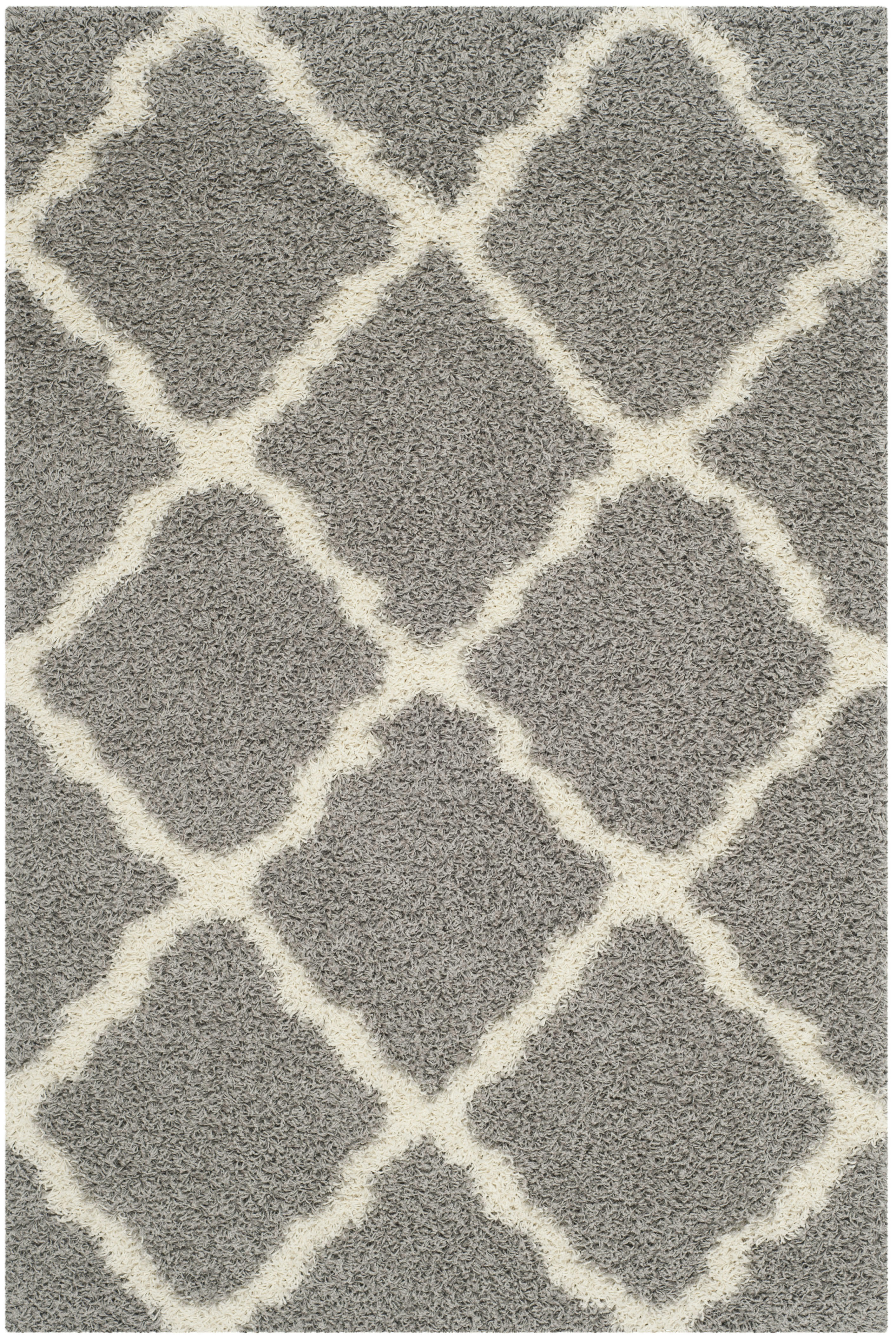 DALLAS SHAG - Tapis de salon interieur en gris & ivoire, 183 x 274 cm