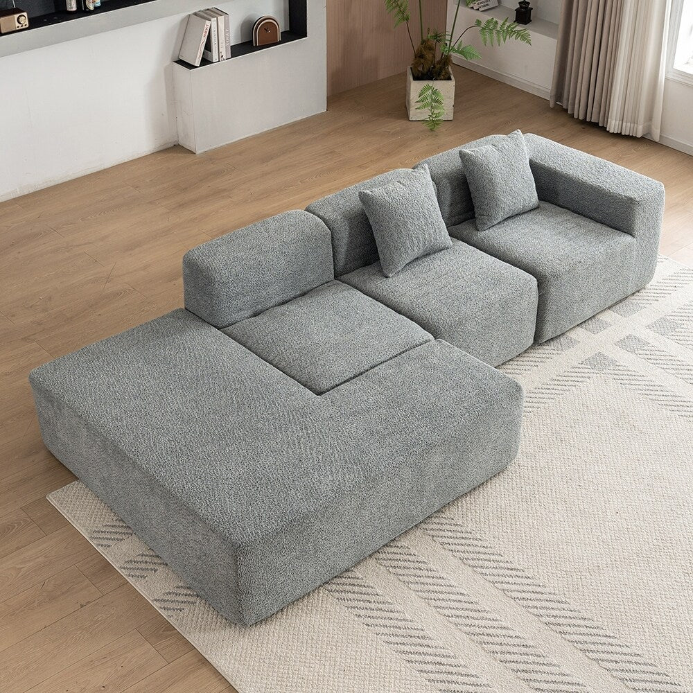 116.5 Modular Plush Sectional Sofa, Customizable Living Room Set