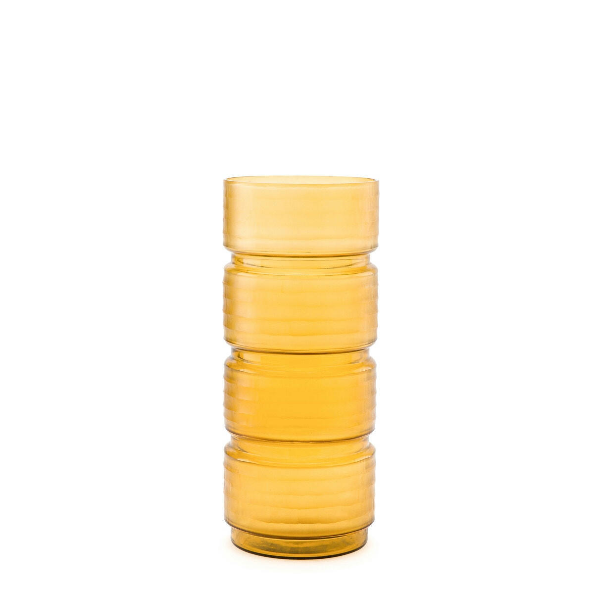 Vase en verre transparent jaune, Sunira