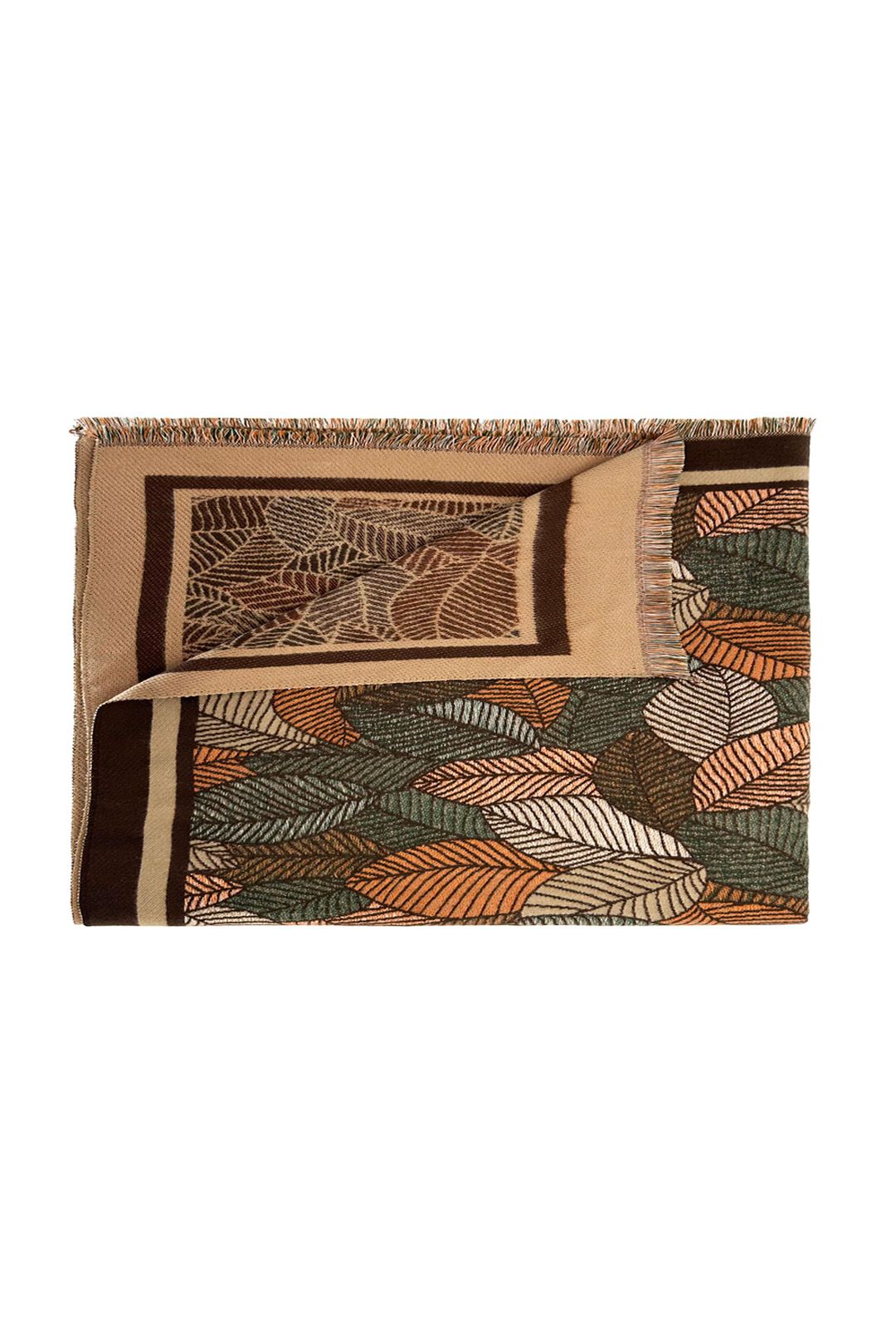 Vellin Reversible Leaves Pattern Scarf