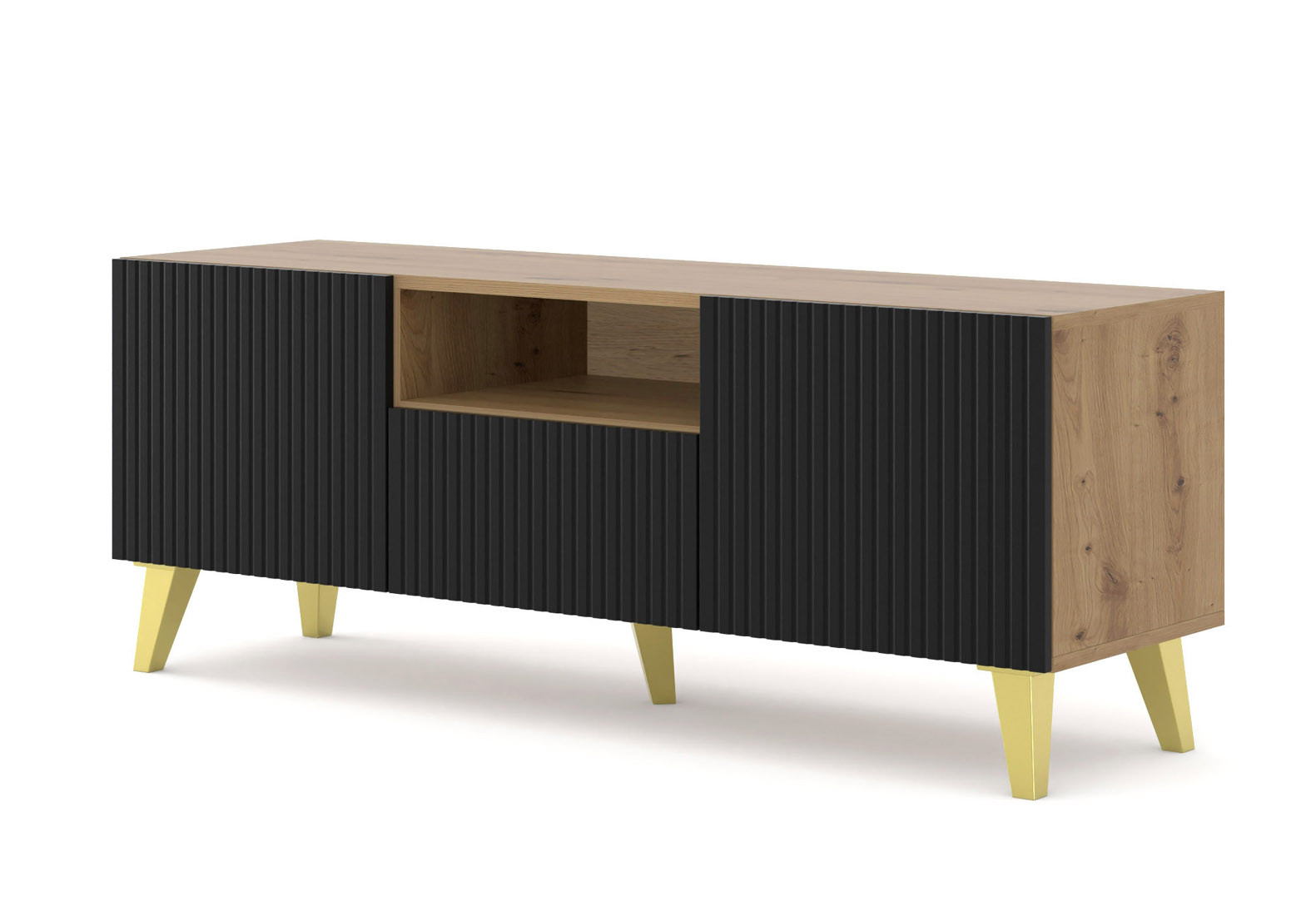 Szafka RTV Ravenna B 150 cm2D1S artisan czarny