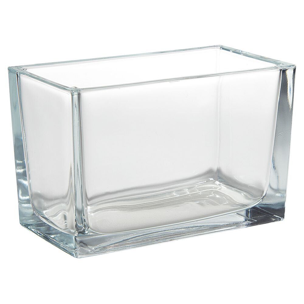 Vase rectangulaire transparent 15,5x8,5xH10 cm