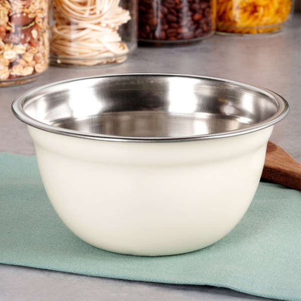 Miska kuchenna stalowa biała 14,5 cm, 700 ml