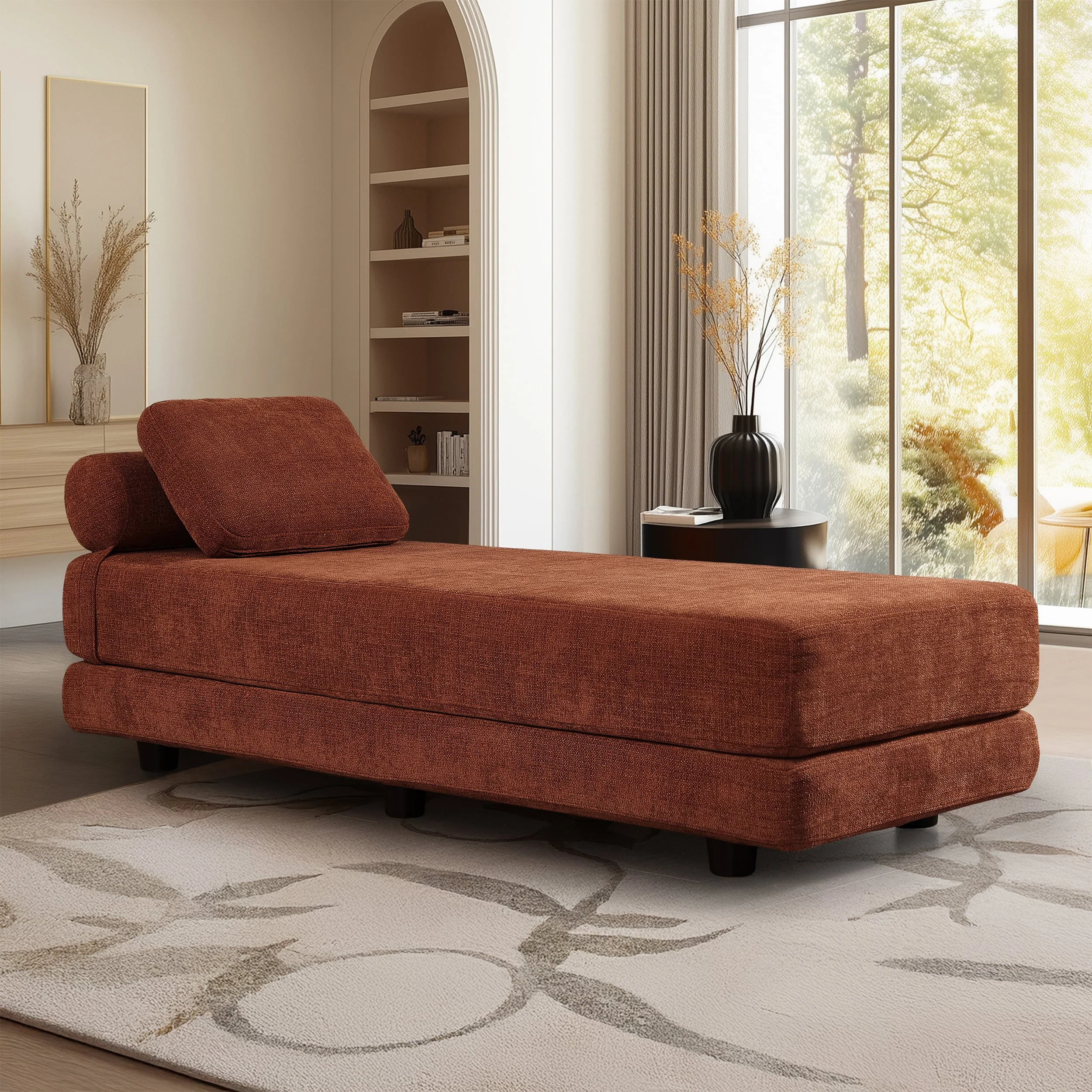 30W Convertible Bench - Fold Out Sleeper with Queen Size Mattress