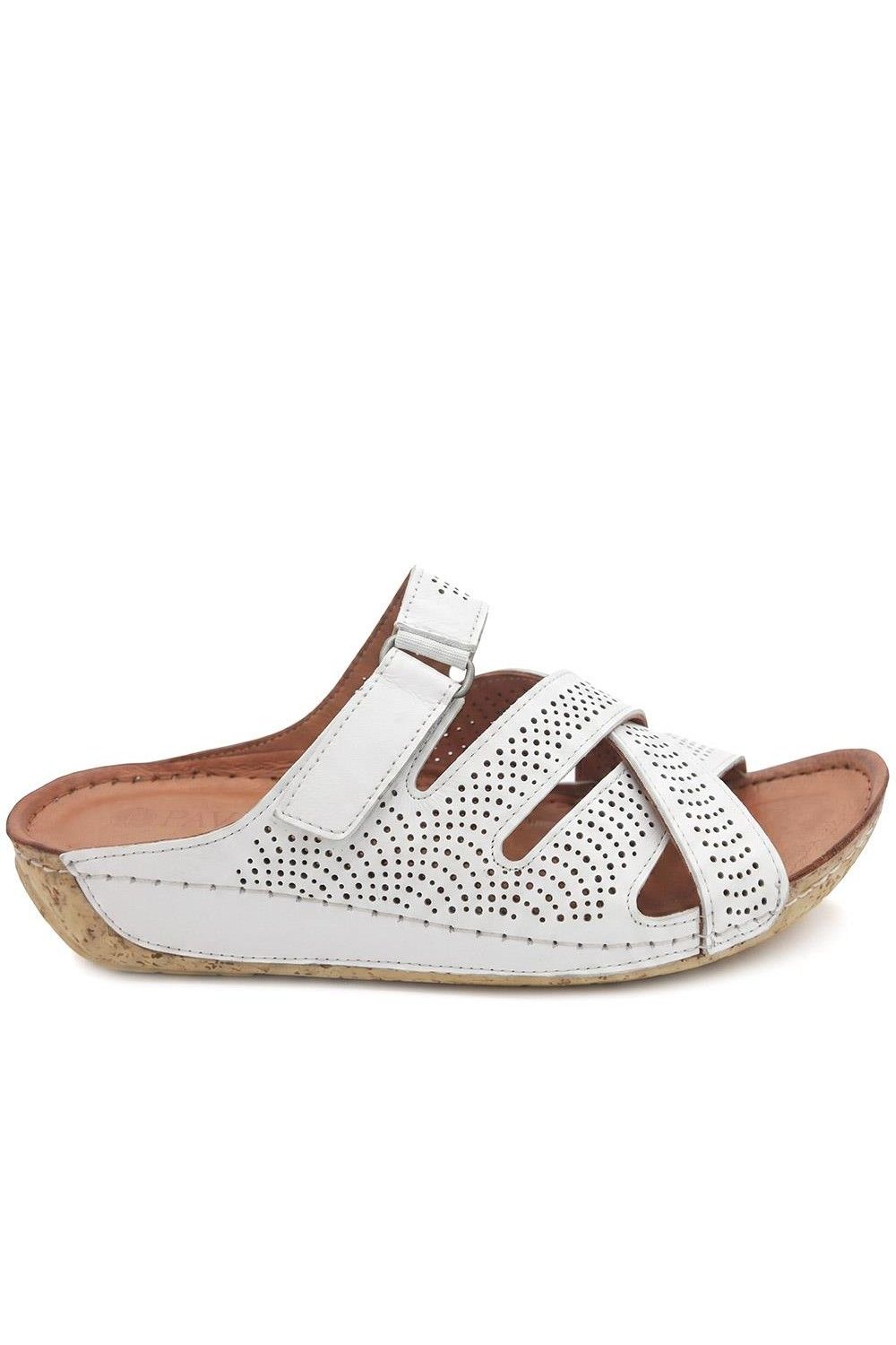 Pavers Leather Cut-Out Adjustable Strap Sandals