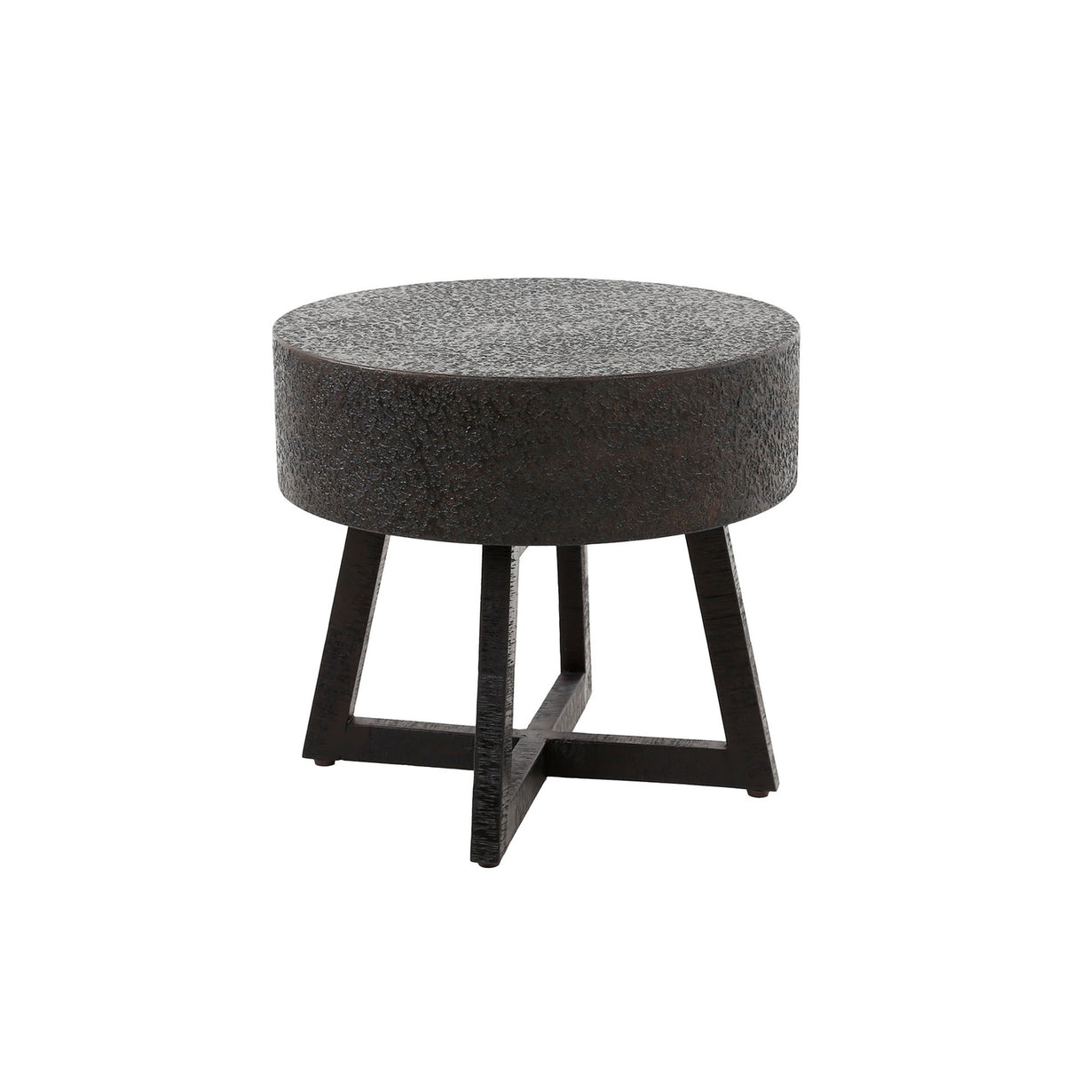 Giga Meubel Salontafel Bulky Ferro - Zwart/Brons Metaal - Ø50x47cm