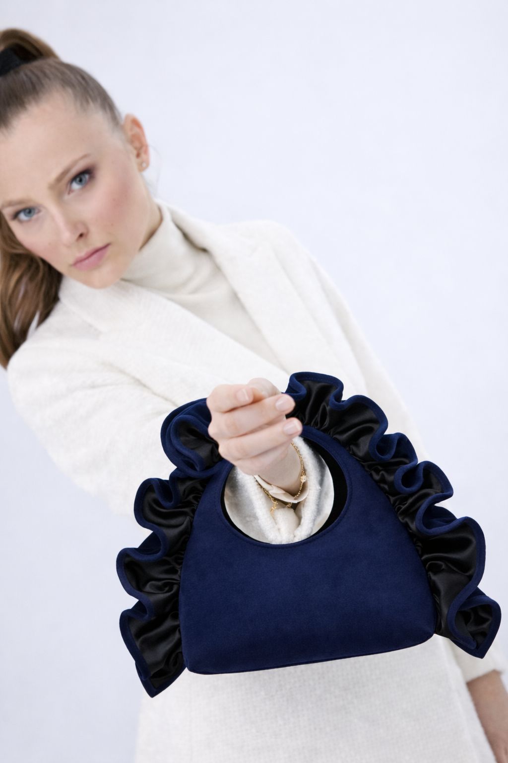 Belissh Ruffle Handle Grab Bag
