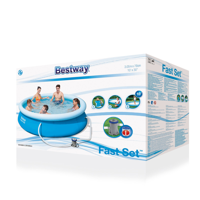 Piscine Fast Set Pool avec filtre Ø 3,05 x 0,76 m BESTWAY