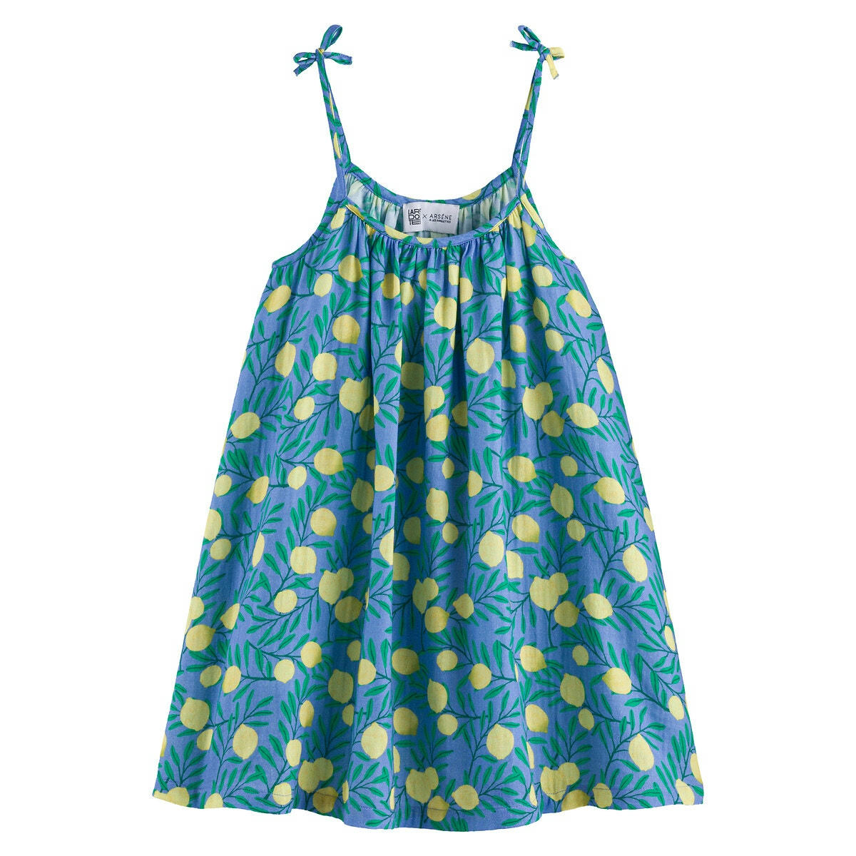 Robe fines bretelles, imprimé citron